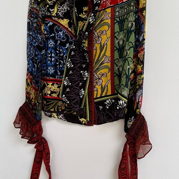 Alice + Olivia Lloyd Silk Tie Neck Blouse Long-Sleeve - Picture 5 of 6